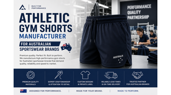 Athletic Gym Shorts Manufacturer for Australian Sportswear Brands