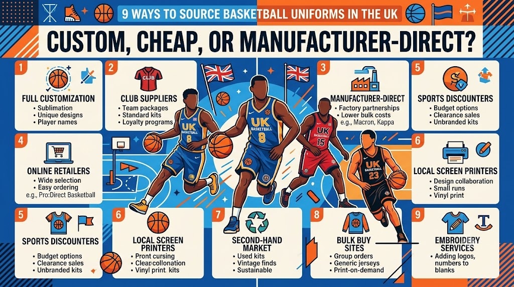 Custom, Cheap, or Manufacturer-Direct? 9 Ways to Source Basketball Uniforms in the UK